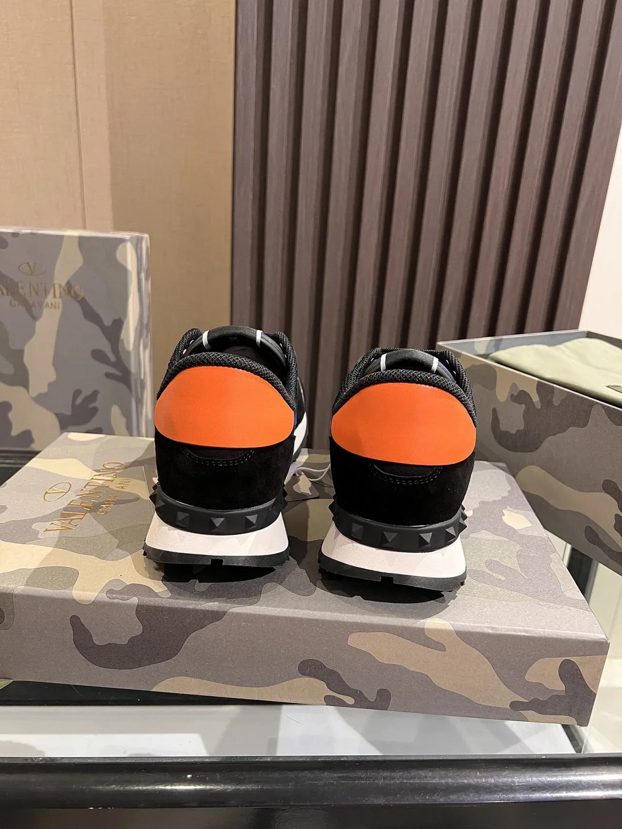 Valentino Camouflage-Print Black Blue White Lifestyle Sneakers 3