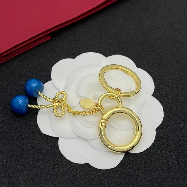 Valentino Bracelet Or Bleu Métal Émail Cerises 3