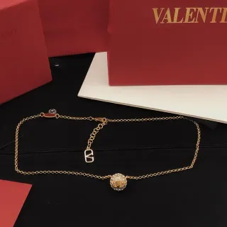 Valentino Gold Chain Pavé-Set Spherical Pendant Bracelet