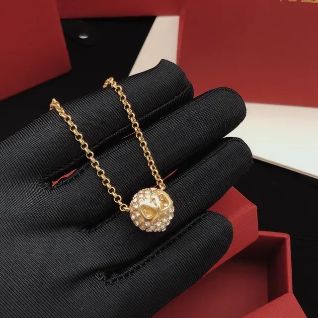 Valentino Chaîne Or Pavé-Set Pendentif Sphérique Bracelet 3