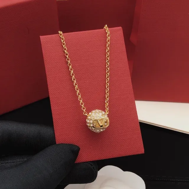 Valentino Chaîne Or Pavé-Set Pendentif Sphérique Bracelet 4
