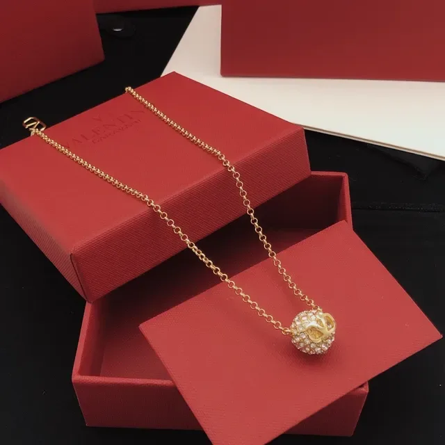Valentino Chaîne Or Pavé-Set Pendentif Sphérique Bracelet 6