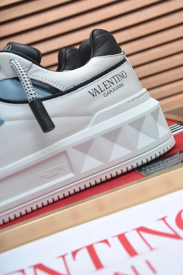 Valentino One Stud Platform Sneaker White Light Blue Black Lifestyle Sneakers 2