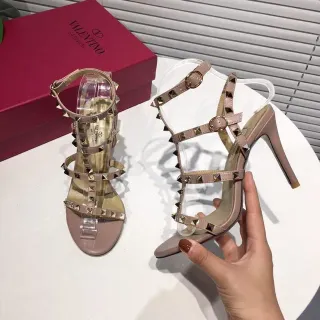 Valentino Rockstud Nude Studded Gladiator Stilettos