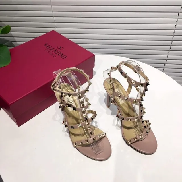 Valentino Rockstud Nude Studded Gladiator Stilettos 5