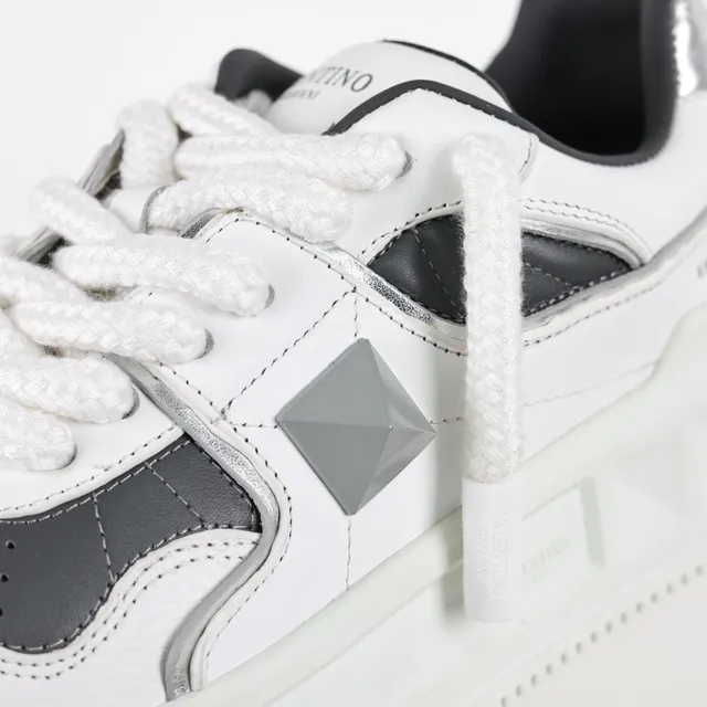 Valentino Rockstud White and Black Platform Lifestyle Sneakers 6