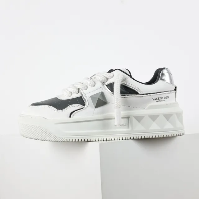 Valentino Rockstud White and Black Platform Lifestyle Sneakers 9