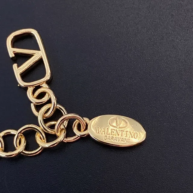 Colar Valentino VLogo Pavé Cristal Pérola 2