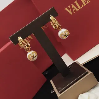 Valentino VLogo Pearl Hoop Earrings