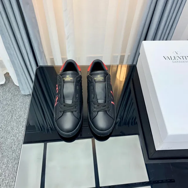 Valentino VLTN Preto Rosa Vermelho Estilo de vida Tênis 7