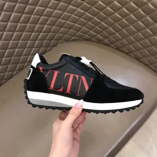 Valentino VLTN Zapatillas de ante y cuero con logo lifestyle en negro