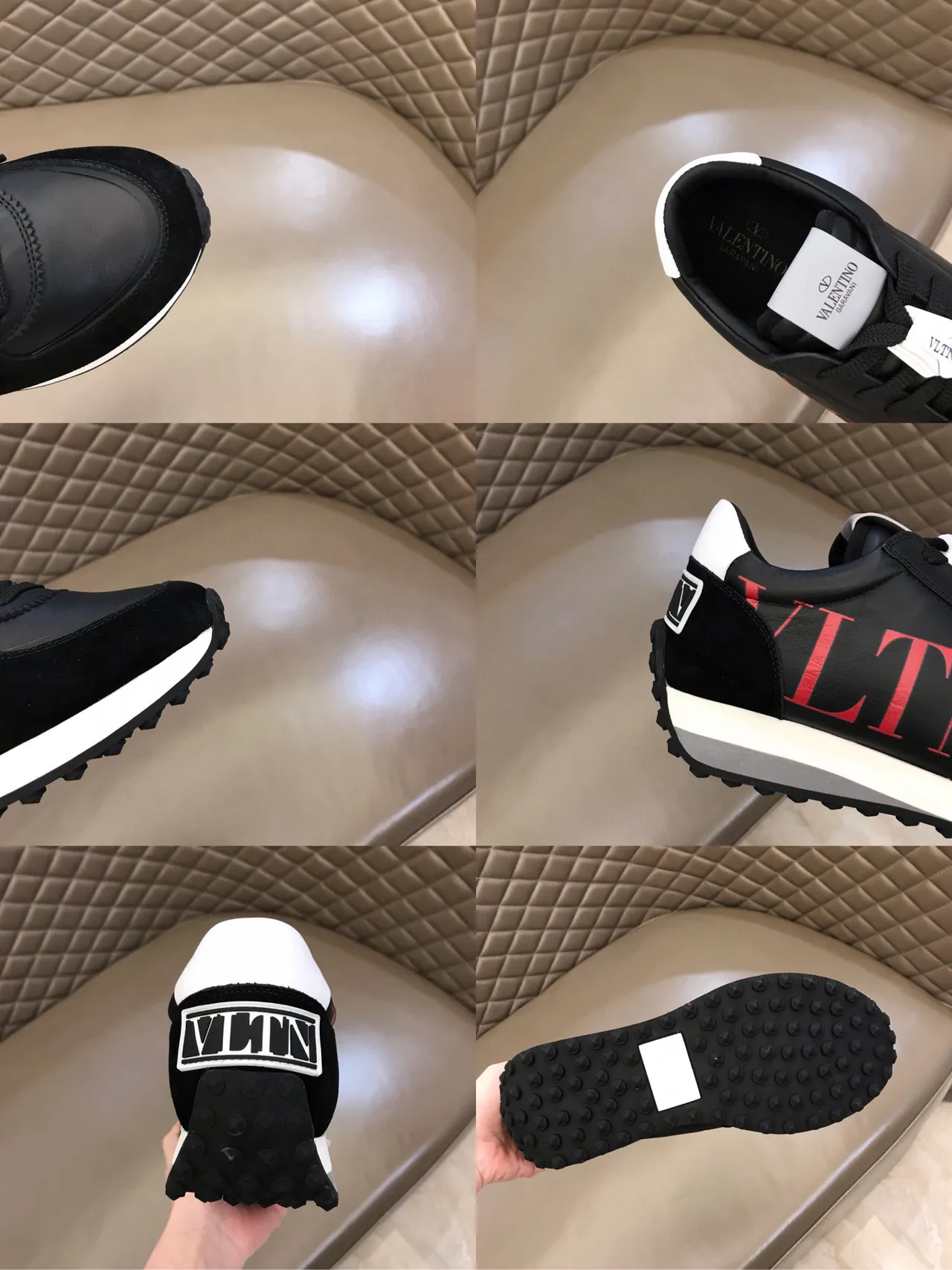 Valentino VLTN Tênis lifestyle preto de camurça e couro com logo 2