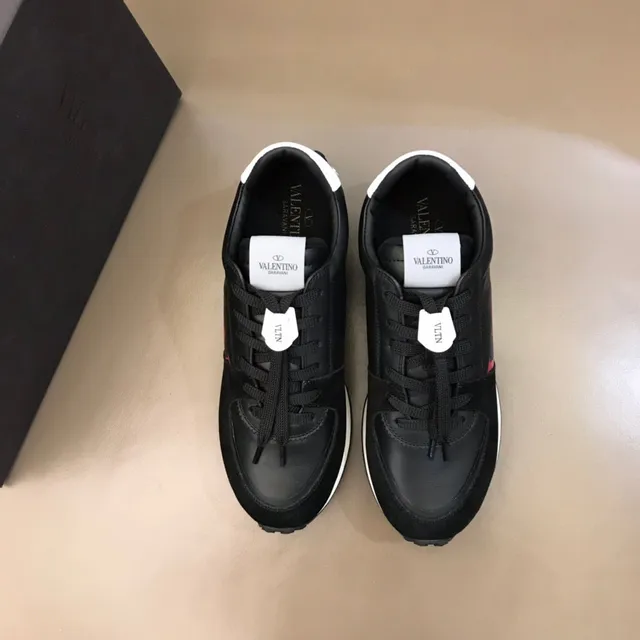 Valentino VLTN Tênis lifestyle preto de camurça e couro com logo 9