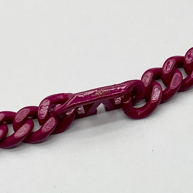 Valentino VLTN Collier Chaîne Curb-Link Magenta 2