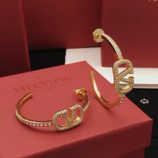 Valentino VLTN Pavé Crystal Hoop Earrings