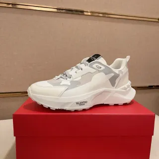 Valentino suela blanca gris overlay camuflaje chunky sneakers