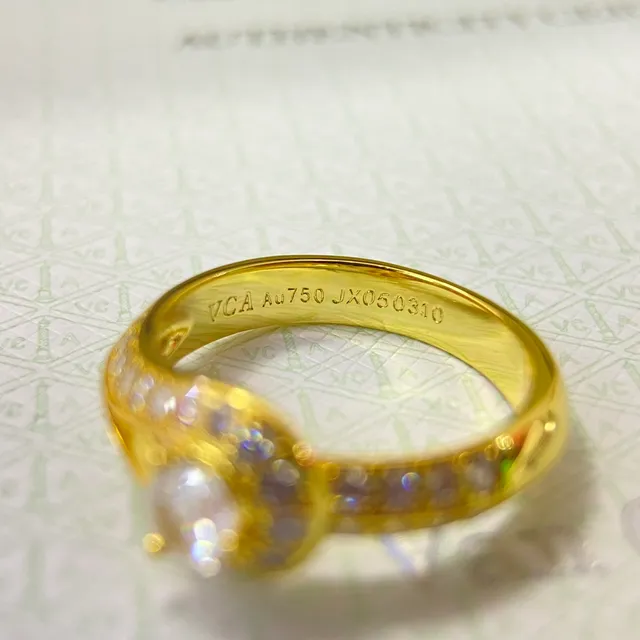 Van Cleef & Arpels Or Argent Bande à Double Boucle Pavé Diamant Épaules Bague 2