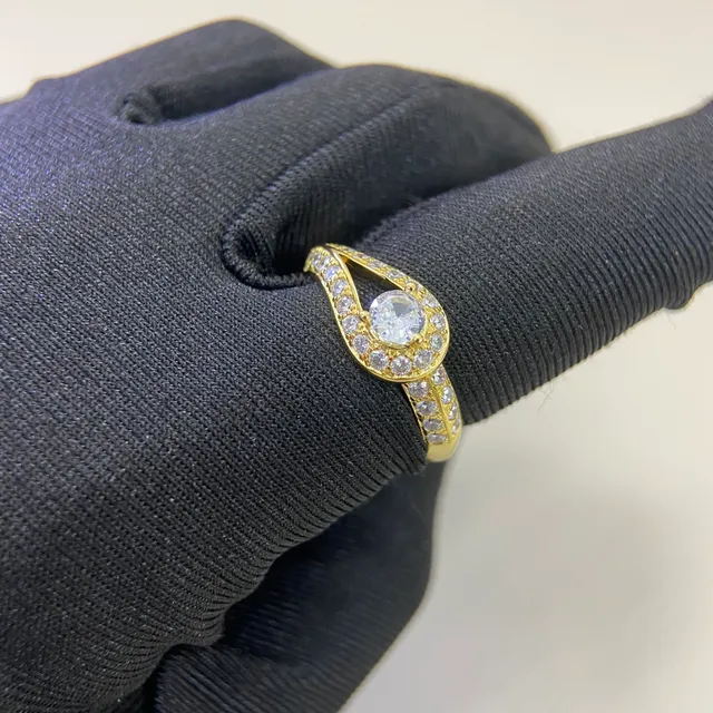 Van Cleef & Arpels Or Argent Bande à Double Boucle Pavé Diamant Épaules Bague 4