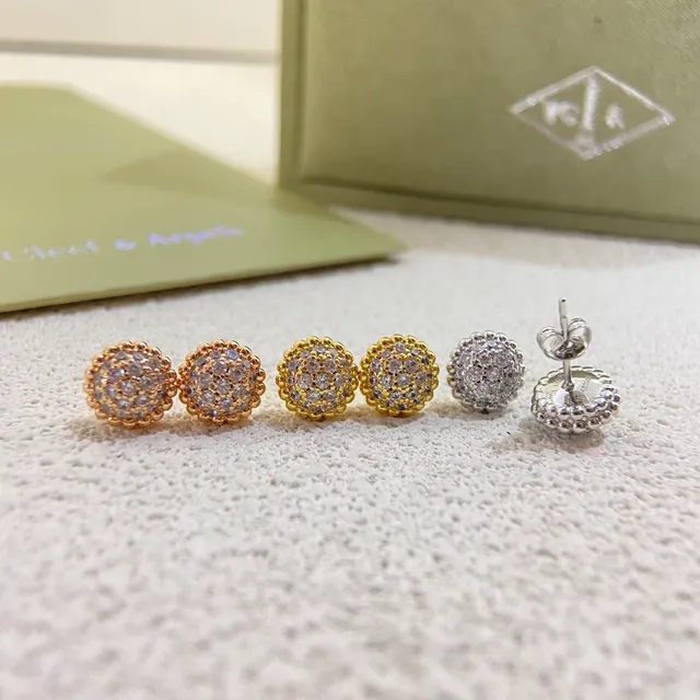 Van Cleef & Arpels Boucles d'oreilles or et argent rondes en dôme Pavé-Set 2