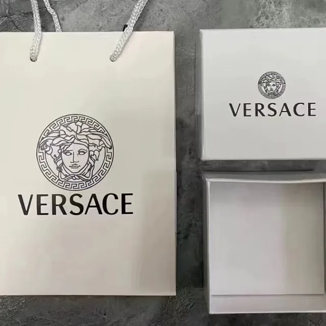 Van Cleef & Arpels Beige Black Olive-Green Velvet Box White Rope Handles Jewelry 7