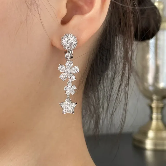 Van Cleef & Arpels Pavé Floral Drop Earrings 9