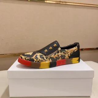 Versace Chain Reaction Baroque Print Slip-On Lifestyle Sneakers