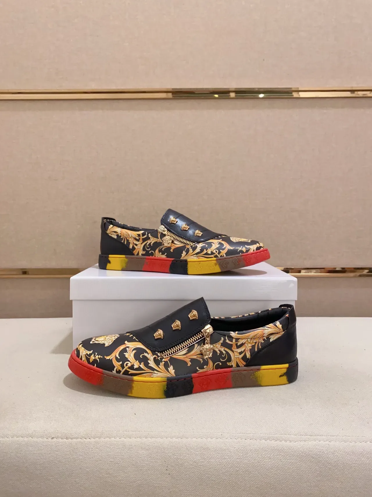 Versace Chain Reaction Impressão Barroca Tênis Slip-On Lifestyle 5