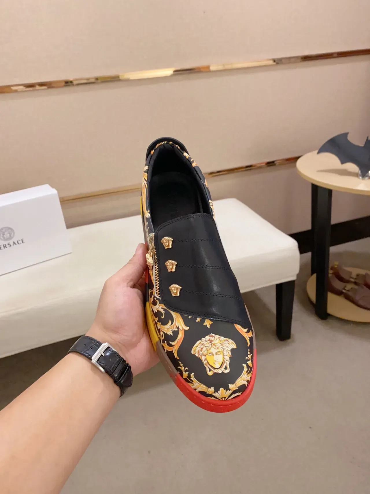 Versace Chain Reaction Impressão Barroca Tênis Slip-On Lifestyle 9
