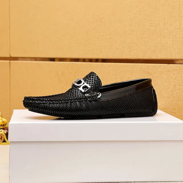 Versace Chain Reaction Black Snake-Embossed Loafers 6