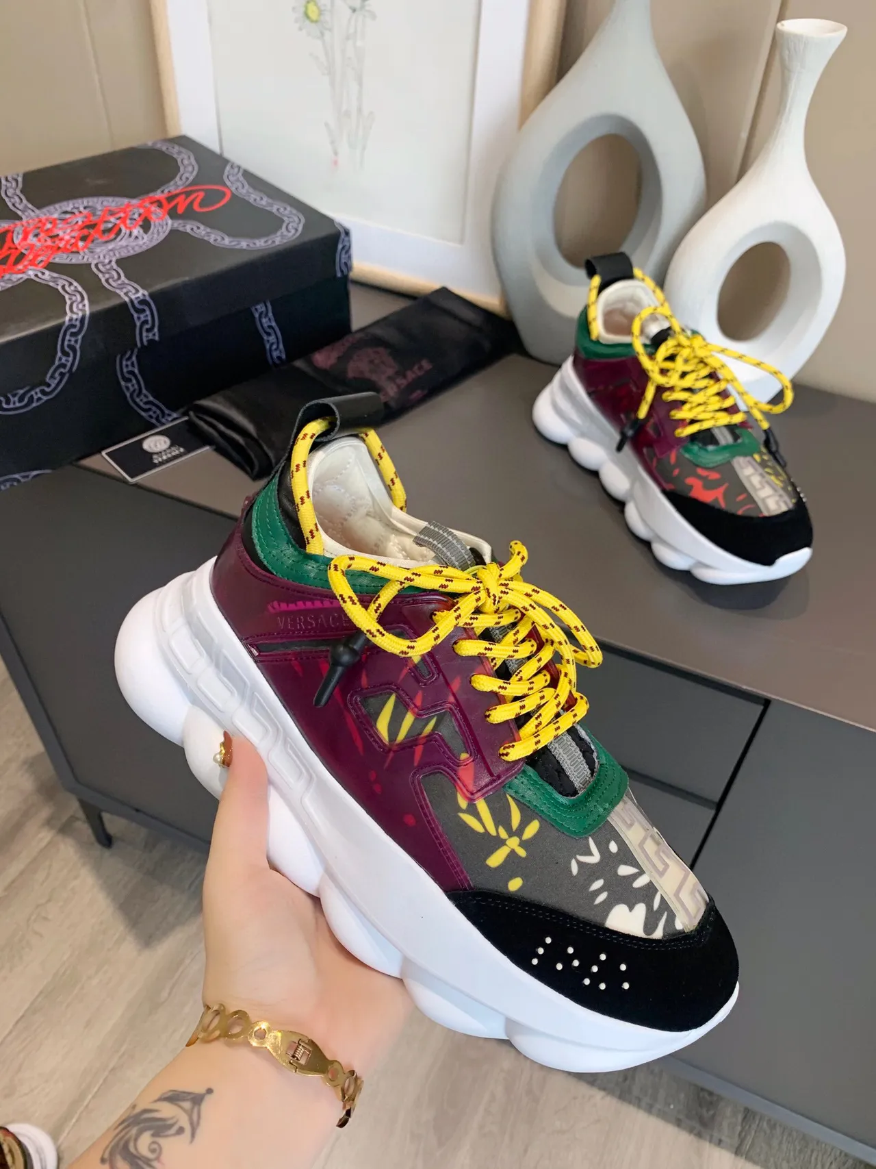 Versace Chain Reaction Multicolor Chunky Sneakers 7