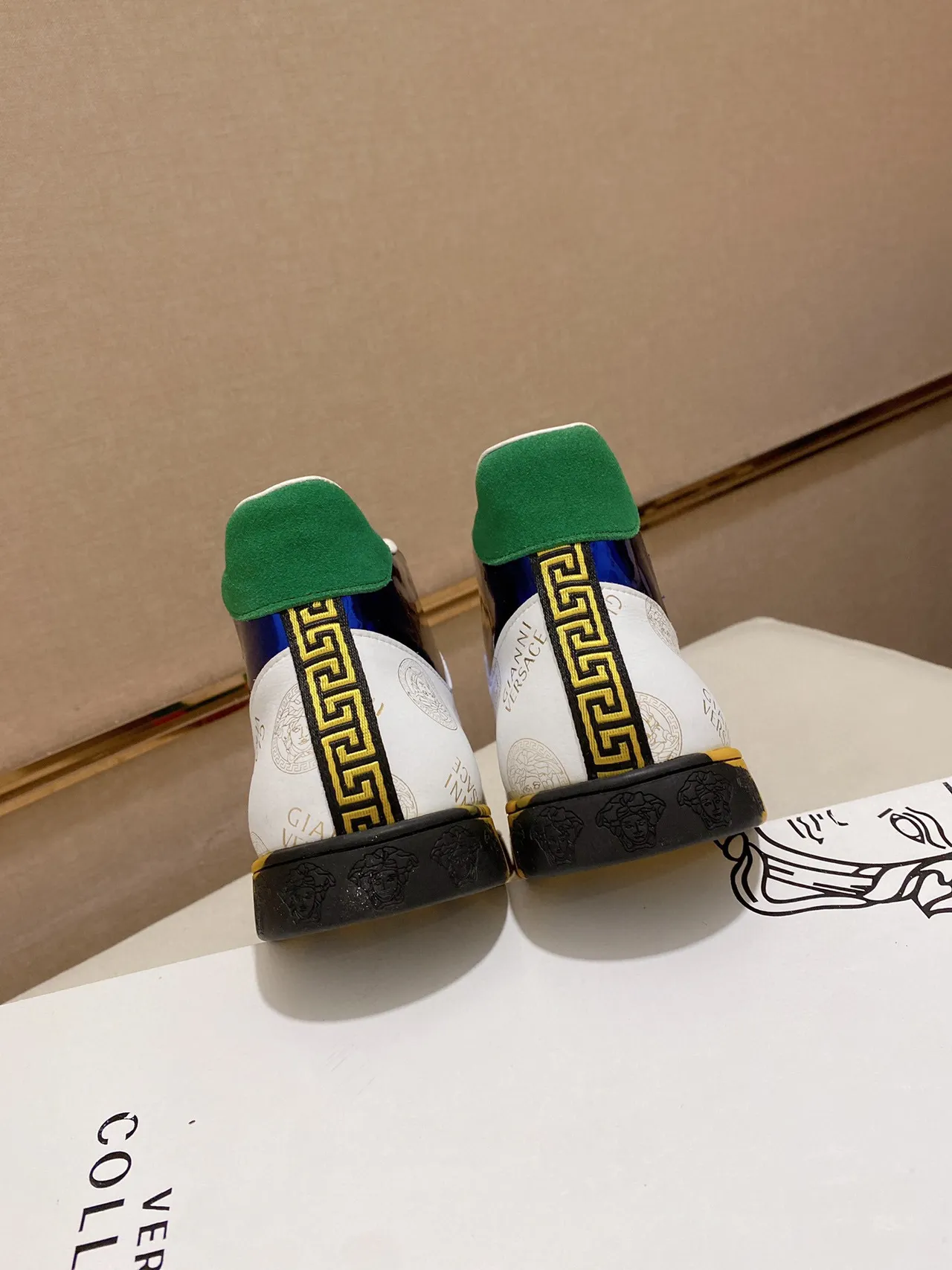 Versace Chain Reaction White Multicolor High-Top Block Lifestyle Sneakers 3