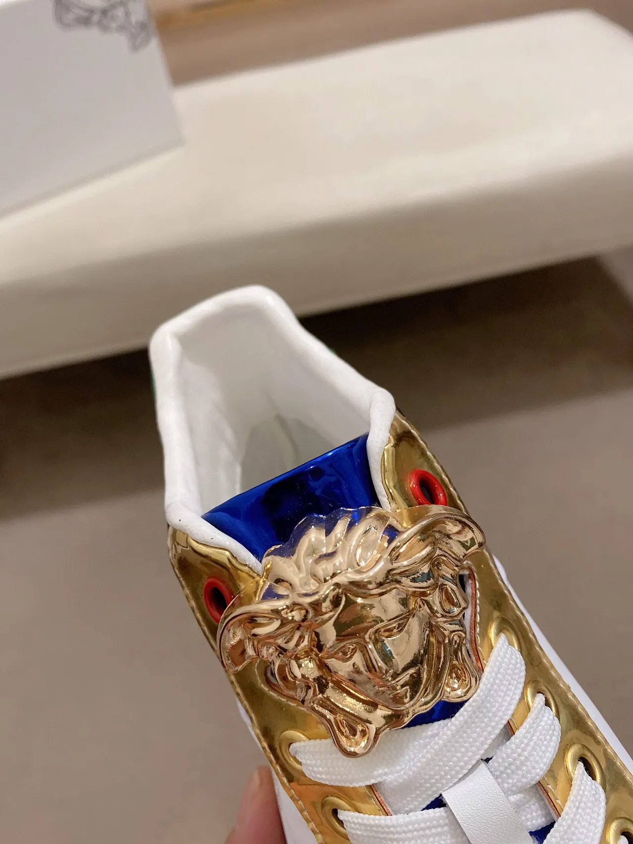 Versace Chain Reaction White Multicolor High-Top Block Lifestyle Sneakers 6