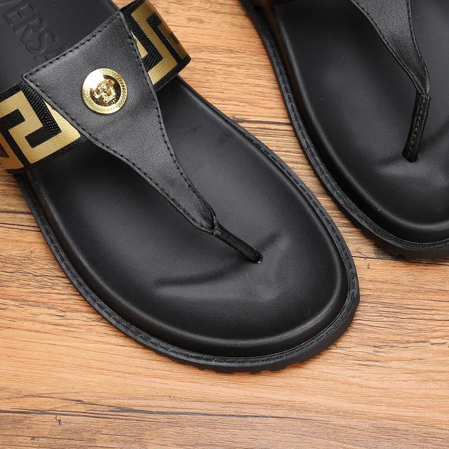 Versace Greca Odissea Sandales Casual Noires et Or 6