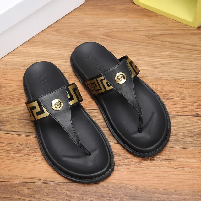 Versace Greca Odissea Sandales Casual Noires et Or 7