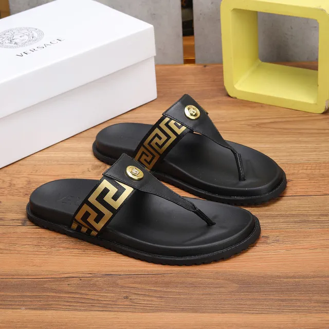 Versace Greca Odissea Sandales Casual Noires et Or 9
