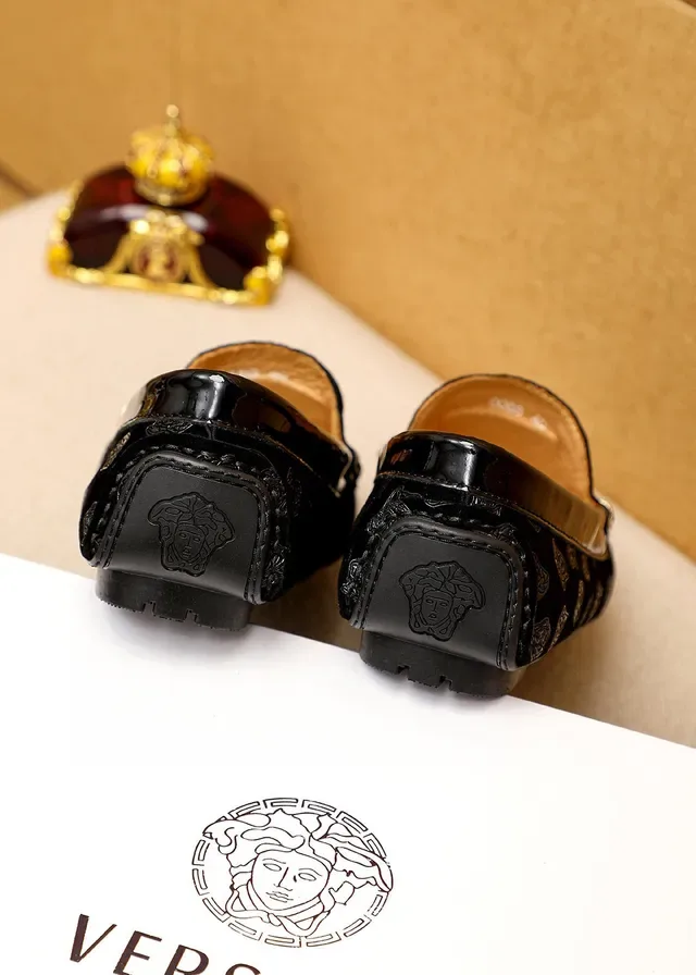 Versace Greca Odissea Preto Veludo Medusa Loafers 3