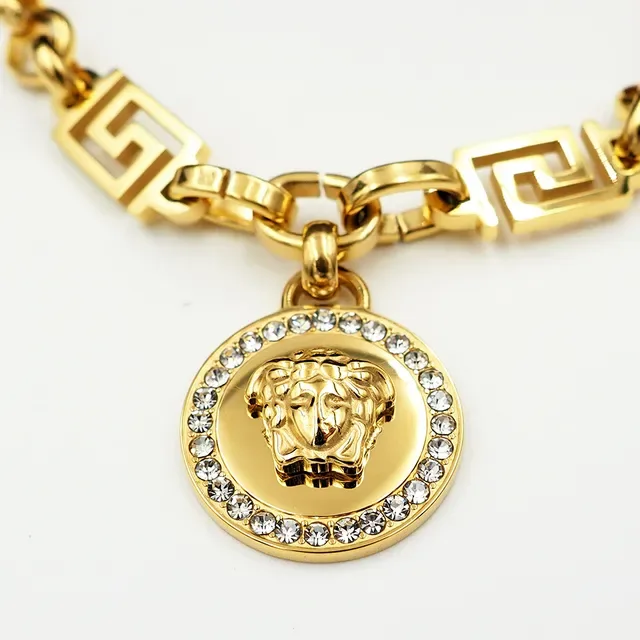 Versace Greca Odissea Medusa Pendentif Cristal Bracelet Argent 7