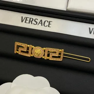 Versace Greca Odissea Broche para el cabello de cristal rosa con tono dorado