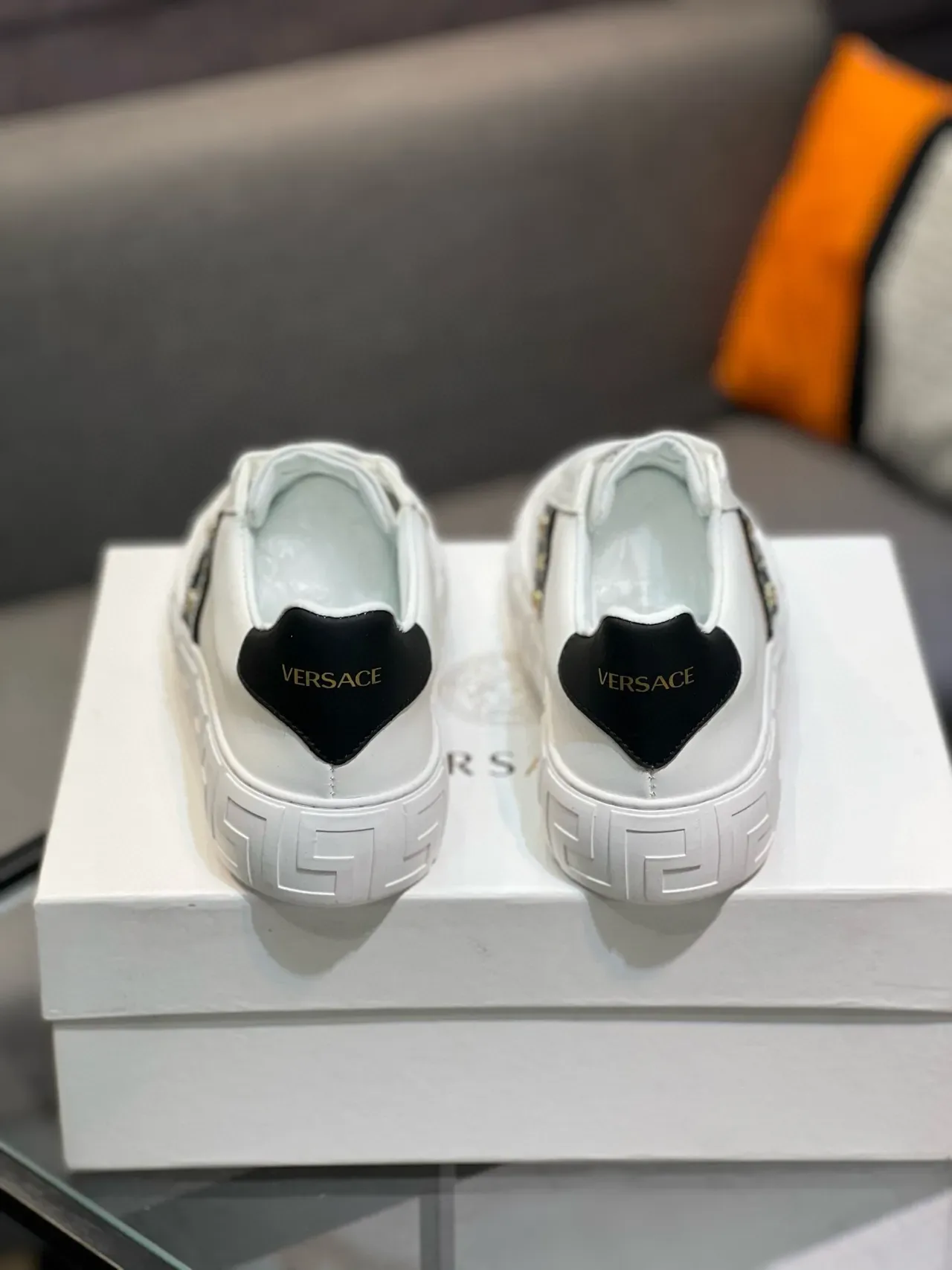 Versace Greca Odissea Blancs Medusa-embellished chaussures lifestyle 2