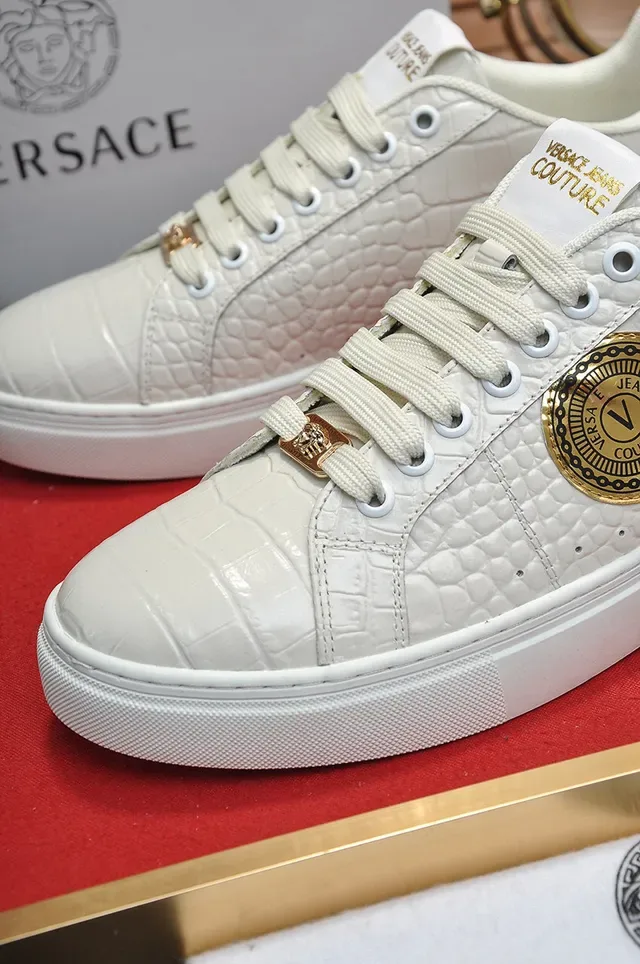 Versace Jeans Couture Croc-Embossed Off-White Zapatillas Lifestyle 3