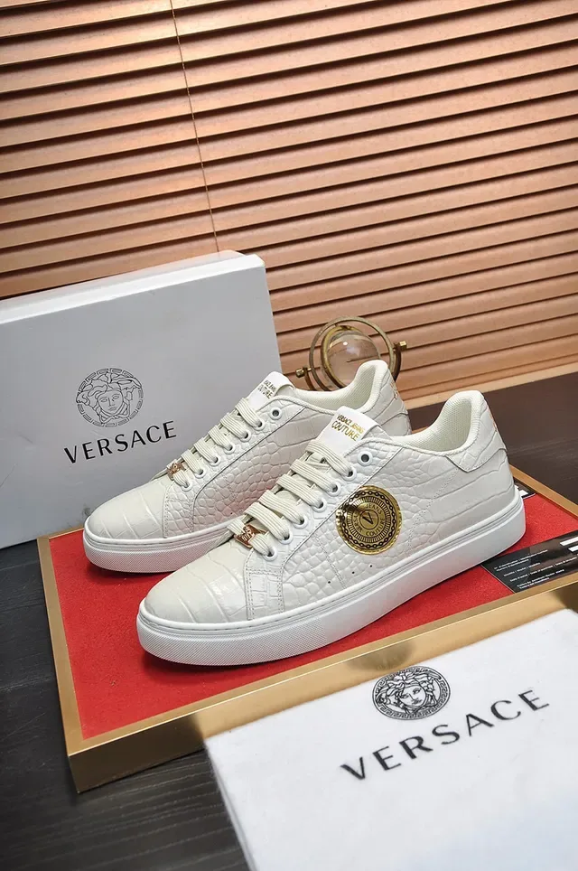 Versace Jeans Couture Croc-Embossed Off-White Zapatillas Lifestyle 8