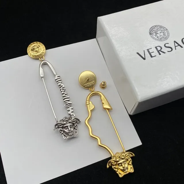 Versace Medusa Safety Pin Boucles d'oreilles Or et Argent 2