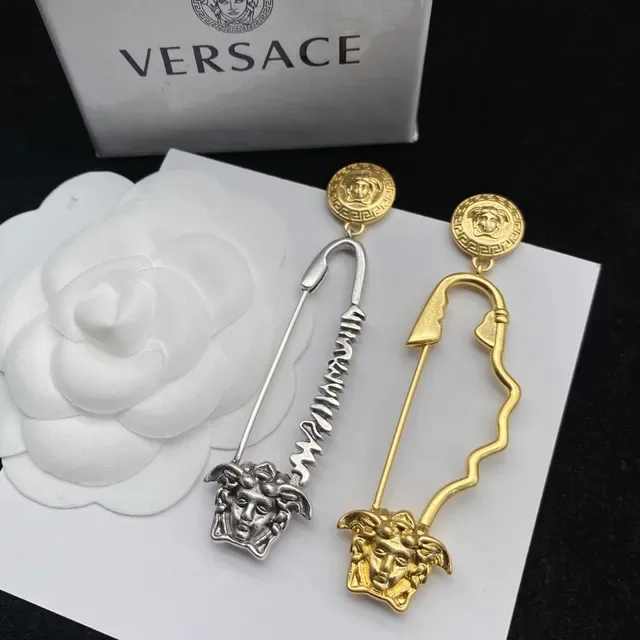 Versace Medusa Safety Pin Boucles d'oreilles Or et Argent 4