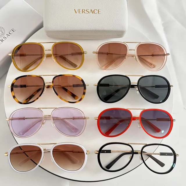 Versace Odissea Black Gold Aviator-Inspired Double Bridge Optical Glasses 2