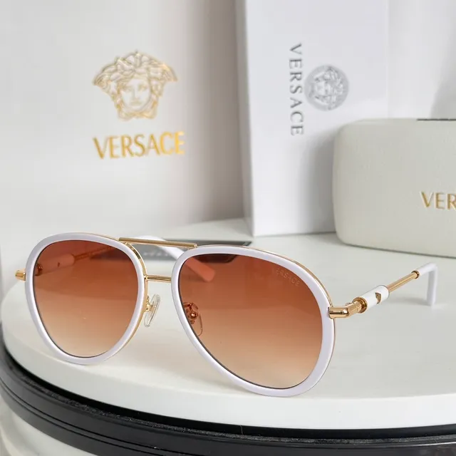 Versace Odissea Black Gold Aviator-Inspired Double Bridge Optical Glasses 3