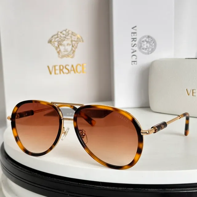 Versace Odissea Black Gold Aviator-Inspired Double Bridge Optical Glasses 5