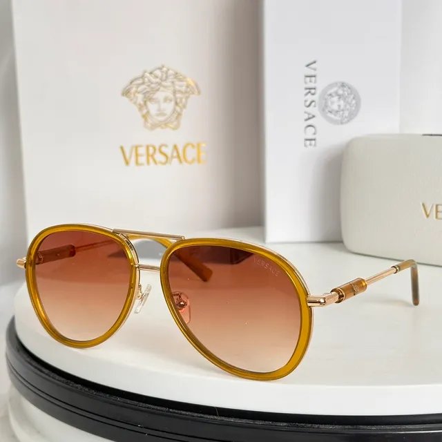 Versace Odissea Black Gold Aviator-Inspired Double Bridge Optical Glasses 6