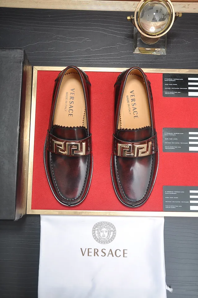 Versace Odissea Borgoña Cuir Greca Boucle Mocassins 5
