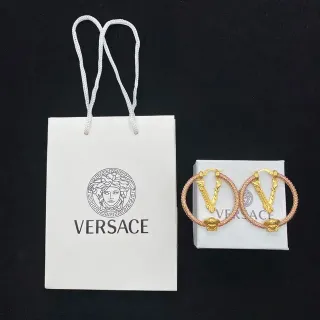 Versace Odissea 金色米色 Medusa Head 串珠圈耳