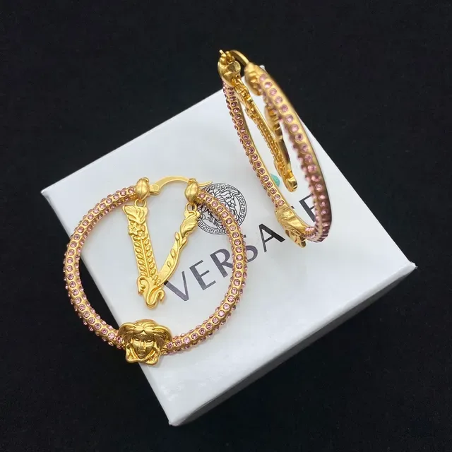Versace Odissea Doré Beige Medusa Head Boucles d'Oreilles à Perles 5